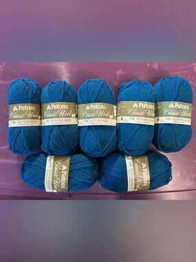 Patons Classic Wool DK Superwash Yarn - Mallard Teal Blue (7 skeins)